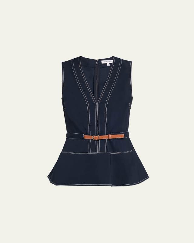 Nickelby Belted V-Neck Top